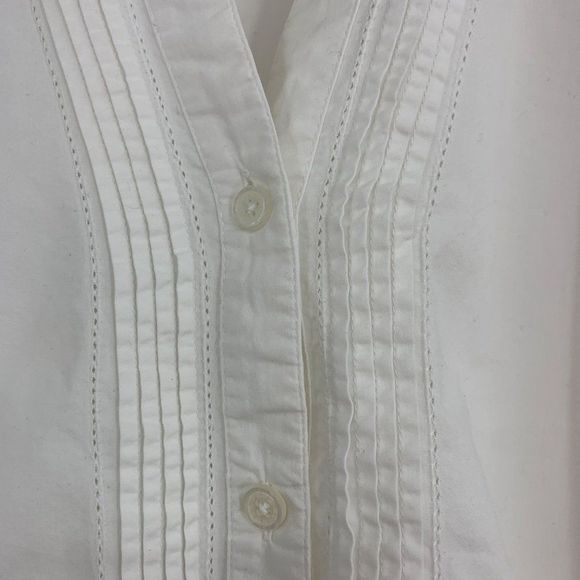 Womens Dana Buchman Tunic White Blouse Tex 3/4 sleeve Medium 0811Top - Picture 7 of 8